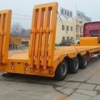12m de cama plana de carga semi remolques con 3 ejes cuello de ganso de transporte cama baja