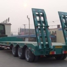12m de cama plana de carga semi remolques con 3 ejes cuello de ganso de transporte cama baja