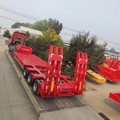 12 metros de largo 2 ejes 40 toneladas de carga pesada de baja carga de cubierta baja con rampas