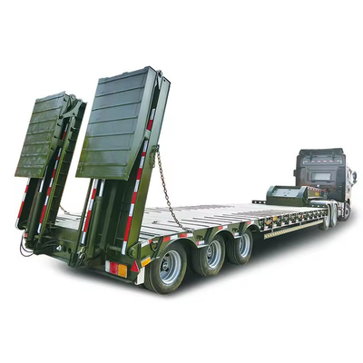 Pneumático 12r22.5 3 Eje 40 FT Semirremolque de cama plana para el transporte de contenedores de hierro