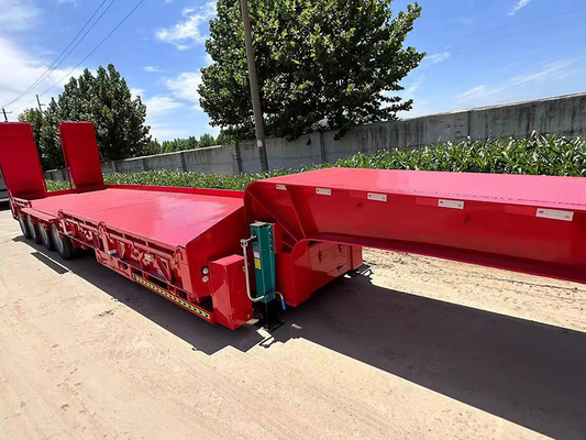 Pneumático 12r22.5 3 Eje 40 FT Semirremolque de cama plana para el transporte de contenedores de hierro