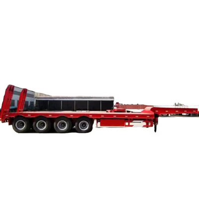 Pneumático 12r22.5 3 Eje 40 FT Semirremolque de cama plana para el transporte de contenedores de hierro