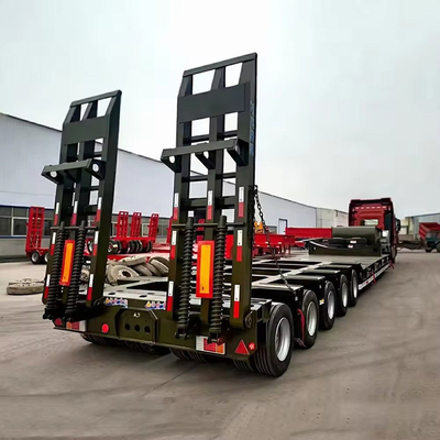 1 año de servicio postventa 3 ejes 50t Lowbed Lowboy Low Flatbed Loader Drop Deck Trailer