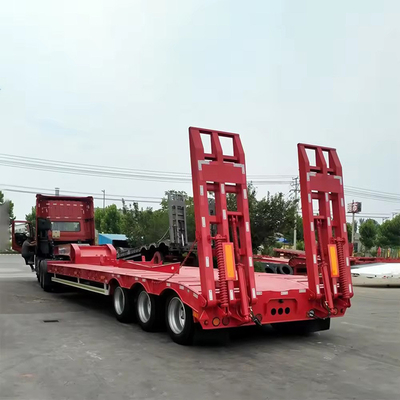 1 año de servicio postventa 3 ejes 50t Lowbed Lowboy Low Flatbed Loader Drop Deck Trailer