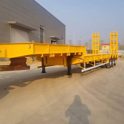 1 año de servicio postventa 3 ejes 50t Lowbed Lowboy Low Flatbed Loader Drop Deck Trailer