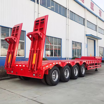 4 Ejes Bajo Flat Semi-remolque de cama baja Flat Trailer 60 toneladas para su beneficio