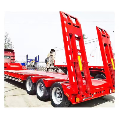 Cargador de excavadora de diseño de 60 t Desmontable de cuello de ganso Lowboy Remolque de camión de cama baja Semi remolque