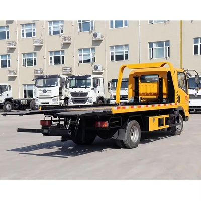3815 mm Base de ruedas Diesel Flatbed Wrecker camión de remolque de rotación pesado para cargas pesadas
