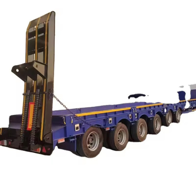 Cargador de excavadora de diseño de 60 t Desmontable de cuello de ganso Lowboy Remolque de camión de cama baja Semi remolque