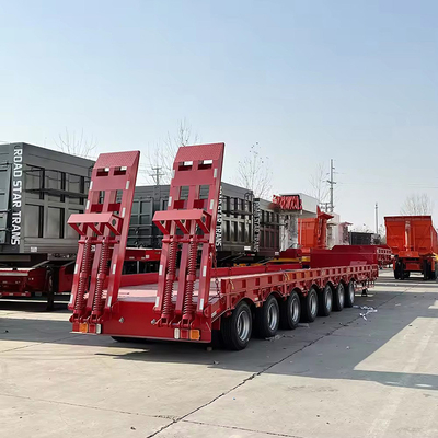 13m 3 Ejes Usado Trailer de cama baja para el mercado de África Trailer de cama plana Camionetas