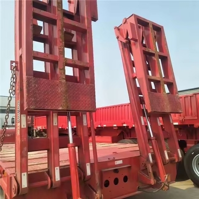 Transporte de placas de energía eólica Remolque de cama media baja de 150 toneladas Capacidad Suspensión de resorte de hojas