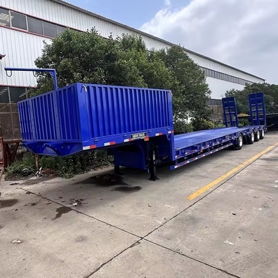 Transporte de placas de energía eólica Remolque de cama media baja de 150 toneladas Capacidad Suspensión de resorte de hojas