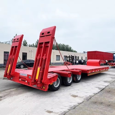 Transporte de placas de energía eólica Remolque de cama media baja de 150 toneladas Capacidad Suspensión de resorte de hojas