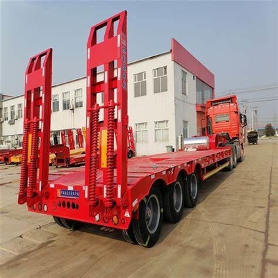 Personalización Remolque de cama baja de cama plana para la agricultura Equipo de reversión de transporte Carga Madera Madera Caída Cargas extensibles