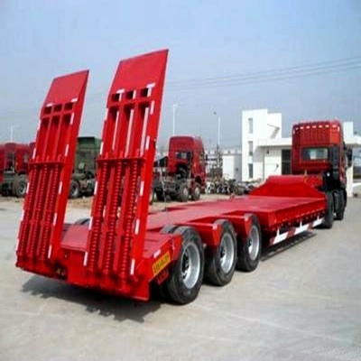 Transporte de excavadoras de 3 ejes 60 toneladas Semirremolques usados de lecho bajo con eje de 13 t