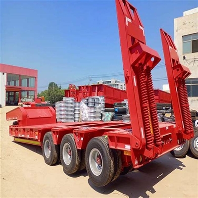 Transporte de excavadoras de 3 ejes 60 toneladas Semirremolques usados de lecho bajo con eje de 13 t