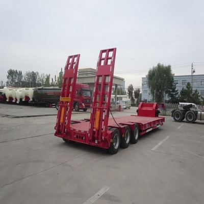Remolque de acero de lecho plano 20FT 40FT 3/4/5 Ejes Semirremolque de lecho bajo para transporte de contenedores