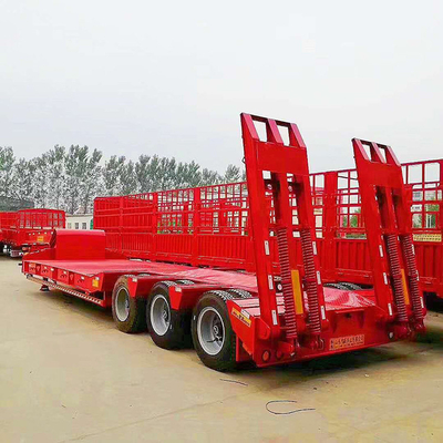 Servicio post-venta de 3 años de servicio pesado hidráulico de 3 ejes de 60 toneladas Lowboy Semi-remolques