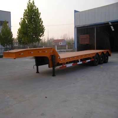 Tipo MacPherson Suspensión 40-80ton 4 Eje Telescópico Semi remolque de cama baja extendida
