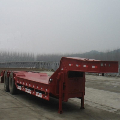 Tipo MacPherson Suspensión 40-80ton 4 Eje Telescópico Semi remolque de cama baja extendida
