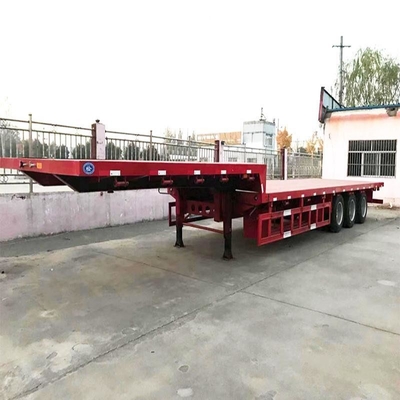 Tipo MacPherson Suspensión 40-80ton 4 Eje Telescópico Semi remolque de cama baja extendida