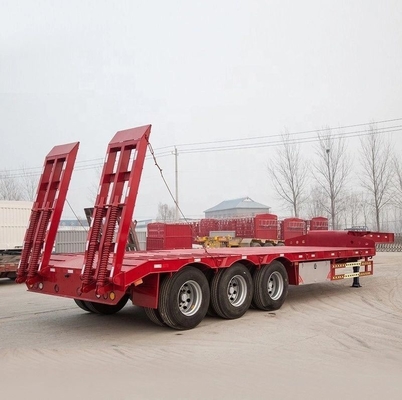 Grado de servicio ligero Shandong Low Flat Trailer para maquinaria pesada en color personalizado