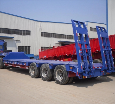 Grado de servicio ligero Shandong Low Flat Trailer para maquinaria pesada en color personalizado