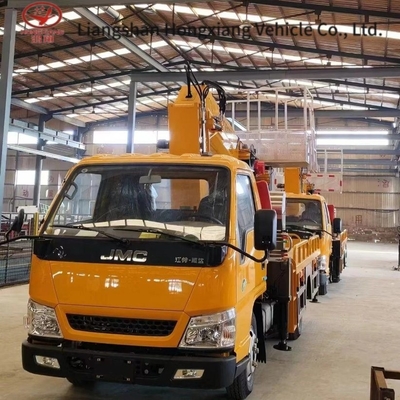 Plataforma aérea Camión ascensor con rueda motriz 4x2 y plataforma de trabajo de empuje hidráulico