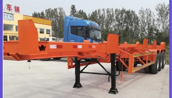 Sistema de frenado de doble línea EHL9400TJZ40 3 ejes 40 FT Semi remolque de camión esqueleto plano
