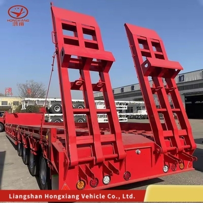 Cargador de cama baja de cuello de ganso de 30 t Semi remolques de cubierta plana de cama baja con grado de servicio ligero