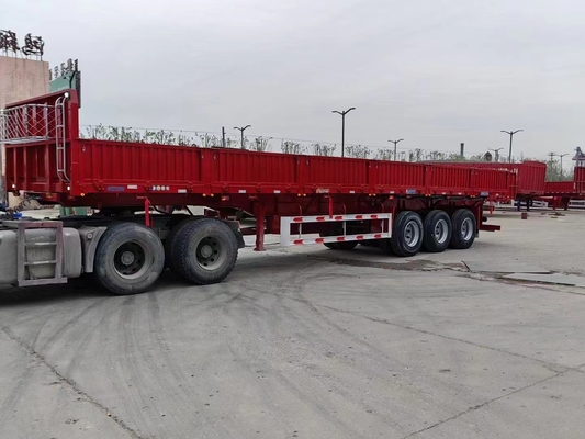Sistema de suspensión del brazo cruzado 3 Eje de carga a granel Pared lateral del semirremolque con materiales
