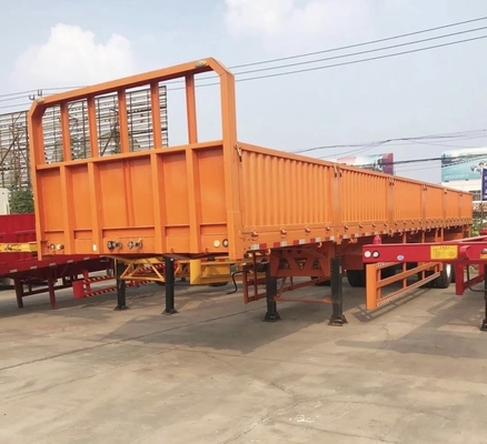 Semi-remolque de tres ejes de pared lateral para el transporte de mercancías a granel de 40-100 toneladas