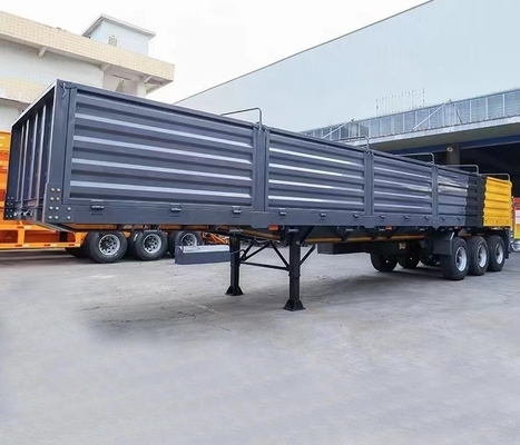 Semirremolque de tres ejes de pared lateral remolque de carga a granel de tipo cerco con capacidad de 5,5 toneladas