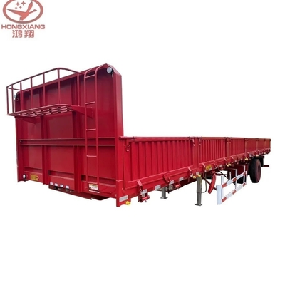 Remolque de 50 toneladas de carga pesada de 3 ejes de 13 m para transporte de carga con pared lateral y valla