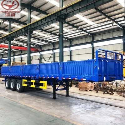3 ejes 60 toneladas de tipo furgoneta de carga multifunción de transporte marítimo de piezas planas de pared lateral de semirremolque