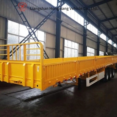 No auto-dumping remolque de pared lateral de 3 ejes semirremolque con tablero lateral de lecho plano