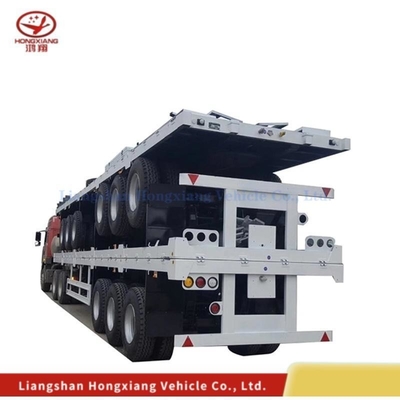 40 FT 3 Ejes Esqueleto de cama plana Semi camión remolque Semi remolque con capacidad de 5,5 toneladas