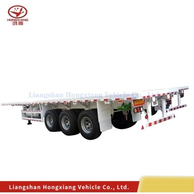 40 FT 3 Ejes Esqueleto de cama plana Semi camión remolque Semi remolque con capacidad de 5,5 toneladas