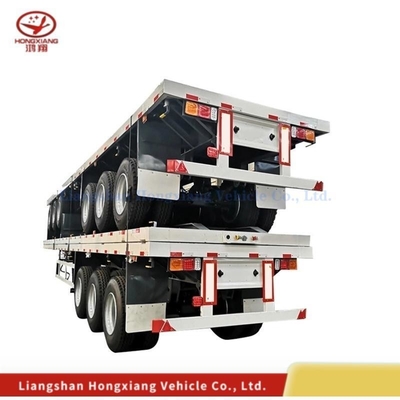 40 FT 3 Ejes Esqueleto de cama plana Semi camión remolque Semi remolque con capacidad de 5,5 toneladas