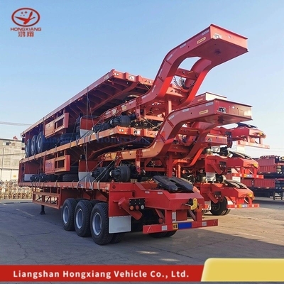 40FT 3 Ejes Esqueleto Trailer Marco Trailer de cama plana Sistema de frenado de doble línea inmovilizar