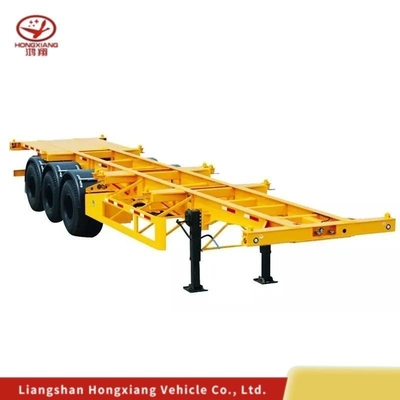 2 Ejes Chasis de contenedor 40FT Esqueleto Semi remolque para banda de rodadura 1820mm y personalización