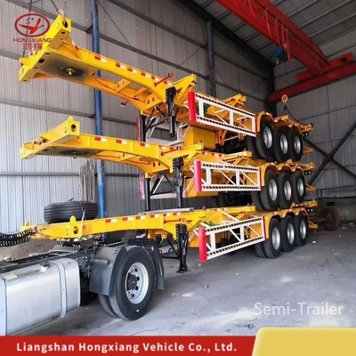 2 Ejes Chasis de contenedor 40FT Esqueleto Semi remolque para banda de rodadura 1820mm y personalización