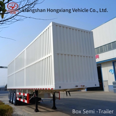 Acero de trabajo medio 3 ejes 12 ruedas Van Box Semi-remolque para transporte de carga Box trailer