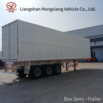Acero de trabajo medio 3 ejes 12 ruedas Van Box Semi-remolque para transporte de carga Box trailer