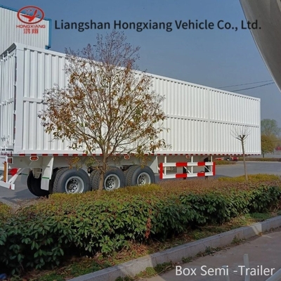 Acero de trabajo medio 3 ejes 12 ruedas Van Box Semi-remolque para transporte de carga Box trailer