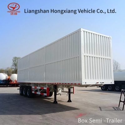 Acero de trabajo medio 3 ejes 12 ruedas Van Box Semi-remolque para transporte de carga Box trailer
