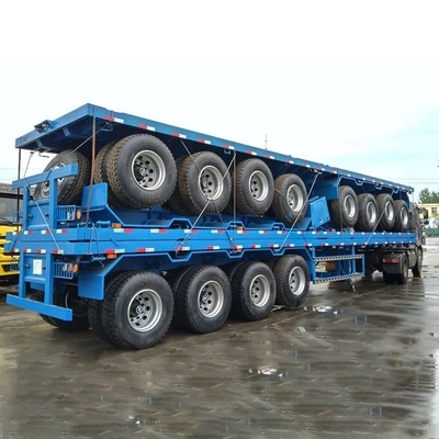 3 Ejes 20 FT 40 FT Contenedor Marino Remolque de cama plana Semirremolque con personalización