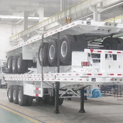 Clasificación de servicio ligero 5.5 toneladas 3 ejes 40 FT Semirremolque plano para contenedores de transporte pesados