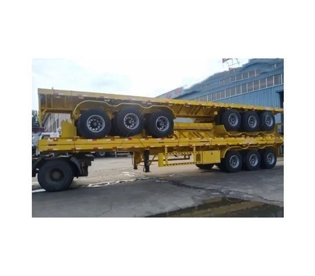 Tipo de brazo cruzado de 3 ejes caja de carga plana de transporte semirremolque remolque con 8.12.16 neumáticos