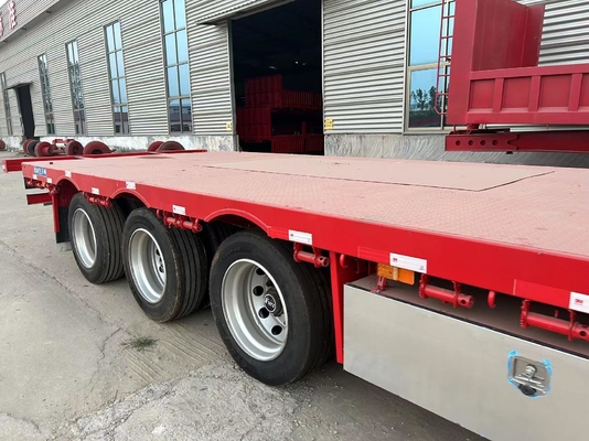 Sistema de frenado antibloqueo ABS Semirremolque plano de acero de 3 ejes para el transporte